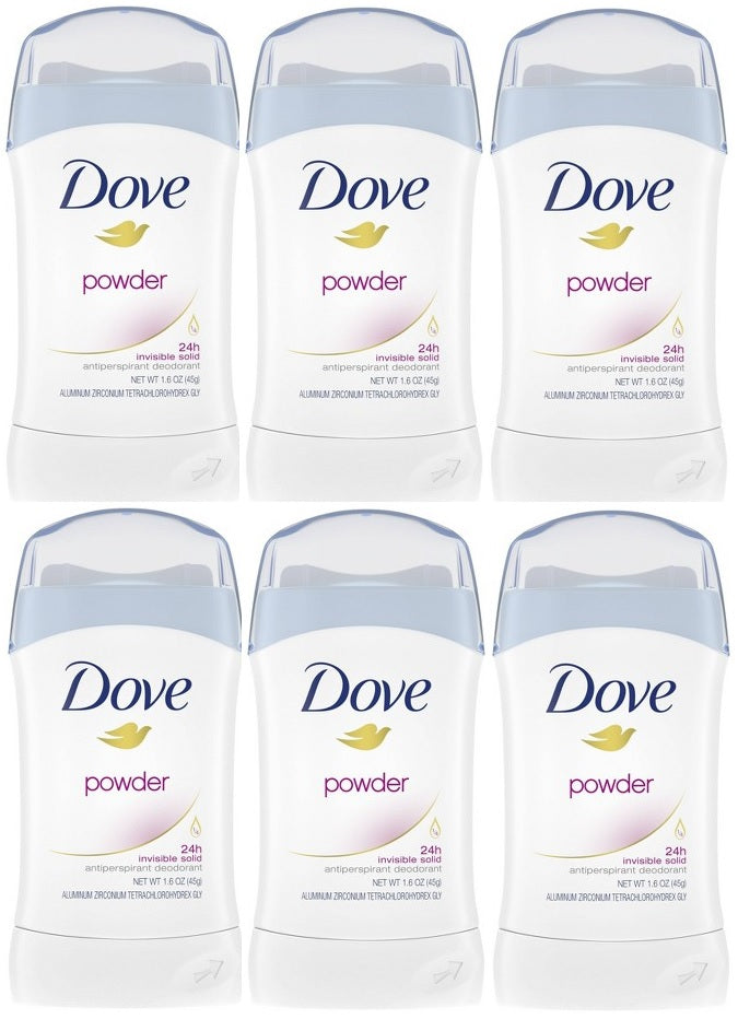 Dove Powder Invisible Solid Anti-Perspirant Deodorant, 1.6 oz. (Pack of 6)