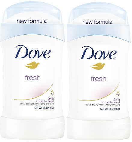 Dove Fresh Invisible Solid Anti-Perspirant Deodorant, 1.6 oz. (Pack of 2)