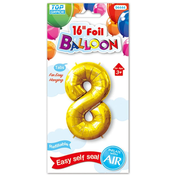 16" Foil Balloon Number "8", 1-ct.