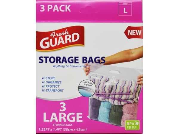 Storage Bag 3-Large Pack 38cm x 43cm, 1-ct