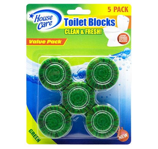 House Care Green Toilet Bowl Blocks Clean & Fresh, 5 Ct.