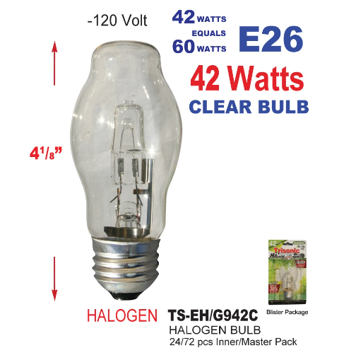 42 Watts (60 Watts Equivalent) Halogen Bulb