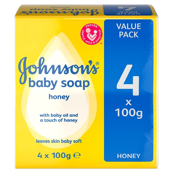 Johnson & Johnson's Baby Soap Honey (4 Bars x 100g), 400g