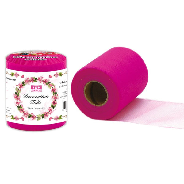 Decoration Tulle Hot Pink 7" x 50 yards, 1-ct.