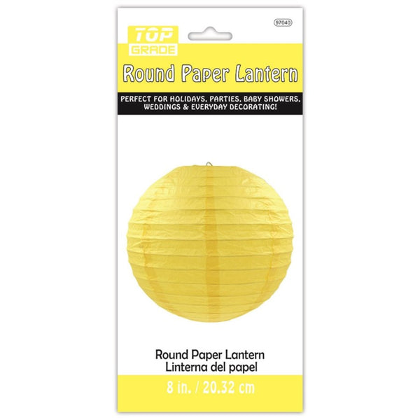 Yellow Round Paper Lantern 8", 1 ct.