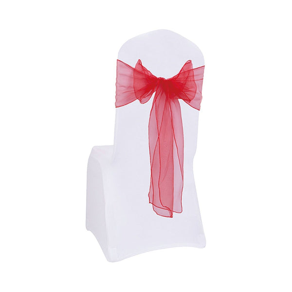 Organza Chair Sashes Red 7"x 8.5ft, 1-ct.
