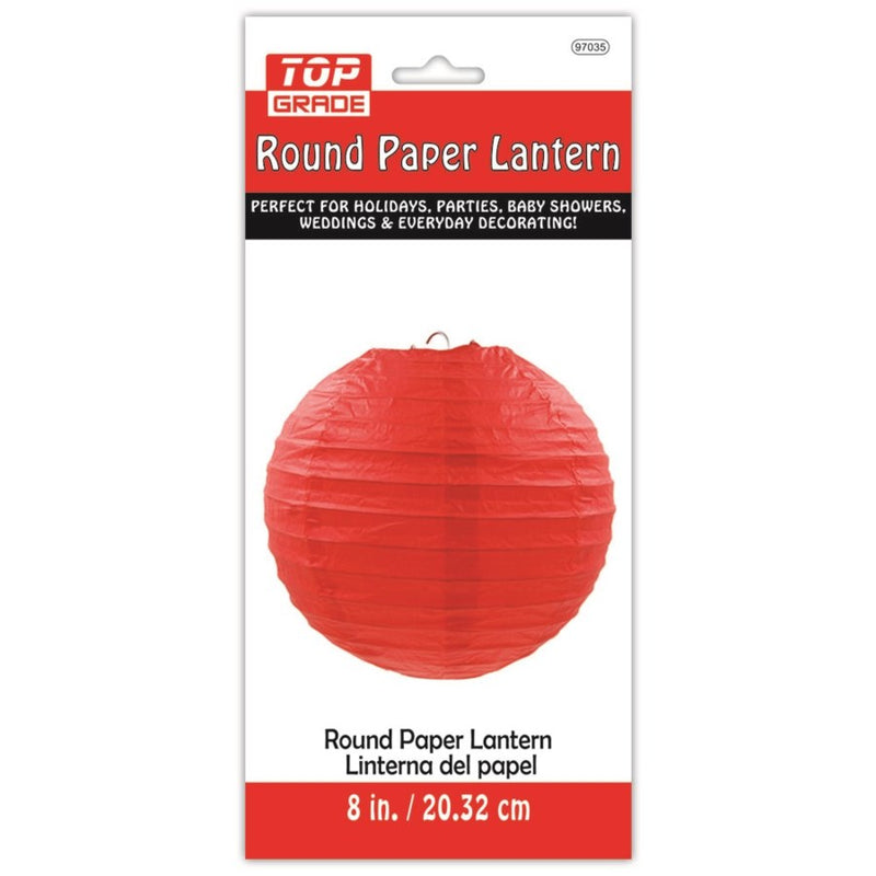 Red Round Paper Lantern 8", 1 ct.