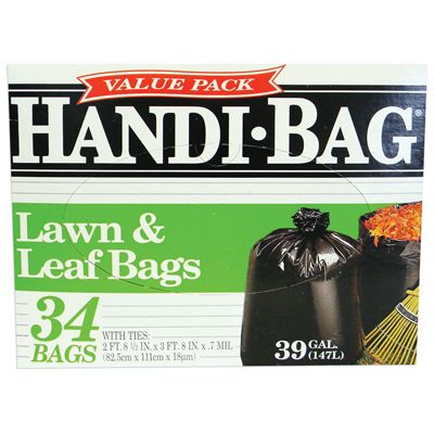 Handi-Bag 39 Gallon Lawn & Leaf Bags w/ Flap Ties. 34 ct.