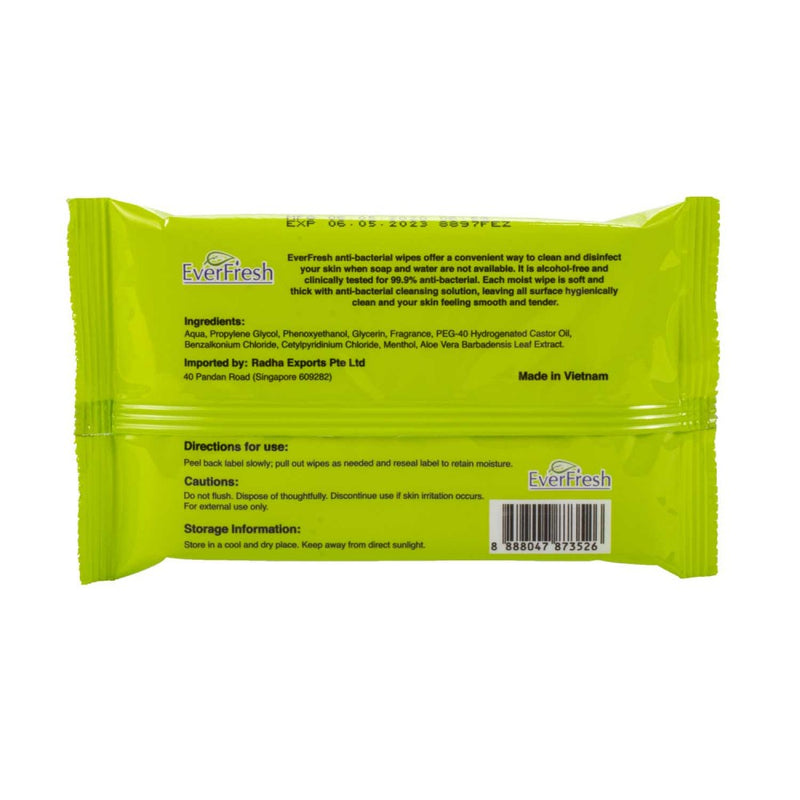 EverFresh Antibacterial Wipes, 30 Wipes (Pack of 3)