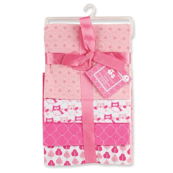 Crib Mates™ Pink Flannel Receiving Blankets (4 Pack)