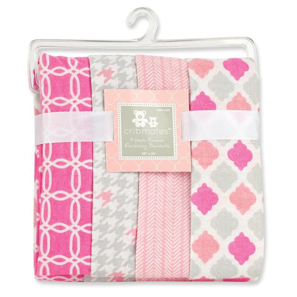 Crib Mates™ 4-Pack Flannel Baby Receiving Blankets