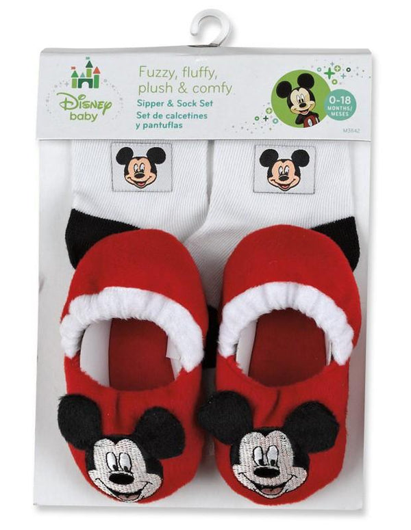Disney Mickey Mouse Baby Slippers & Sock Set