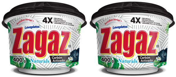 Antibacterial Lavaplatos Zagaz Carbon Activado, 400g (Pack of 2)