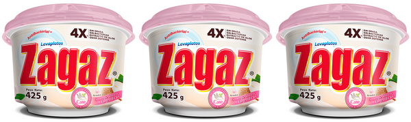 Antibacterial Lavaplatos Zagaz Crema de Arroz y Almendras, 425g (Pack of 3)