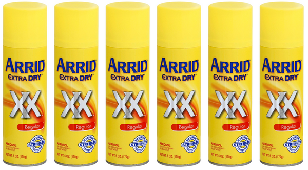 Arrid Extra Dry XX Regular Maximum Strength Deodorant Spray, 6oz. (Pack of 6)
