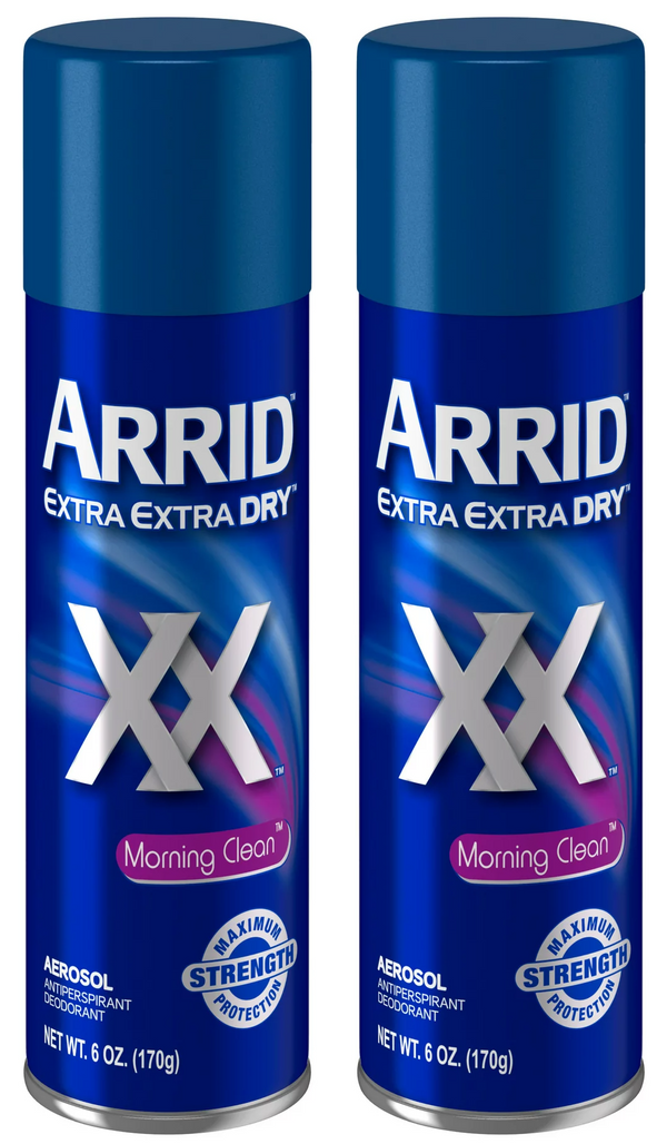 Arrid Extra Extra Dry XX Morning Clean Deodorant Spray, 6oz. (Pack of 2)