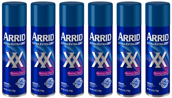 Arrid Extra Extra Dry XX Morning Clean Deodorant Spray, 6oz. (Pack of 6)