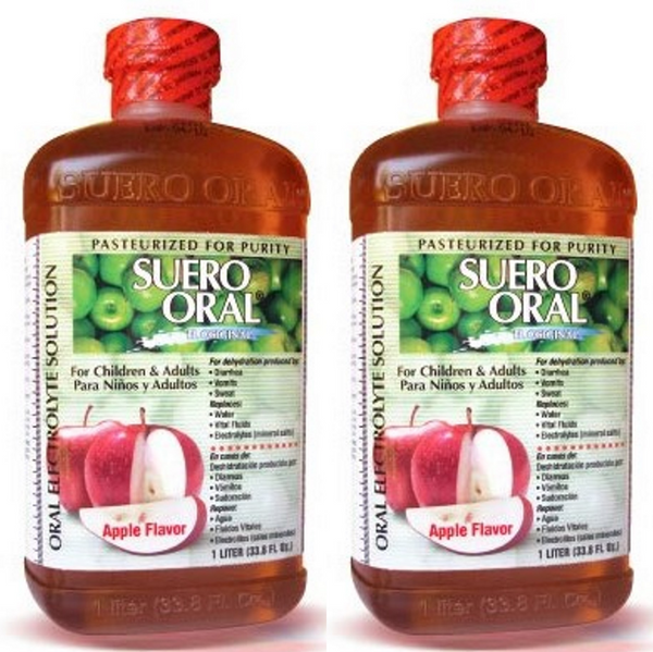Suero Oral Manzana Apple Flavor Electrolyte Solution, 1 LT (Pack Of 2)
