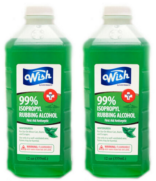 99% Wintergreen Isopropyl Rubbing Alcohol, 12 oz (Pack Of 2)