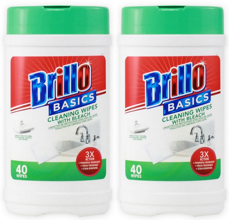 Brillo Basics Cleaning Wipes With Bleach, 40 ct. (Pack Of 2)