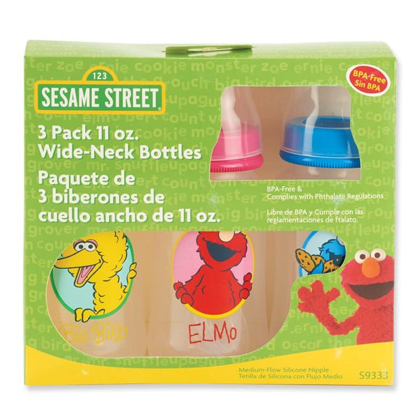 Sesame Street 11 oz. Wide Neck Baby Bottles (3 Pack)