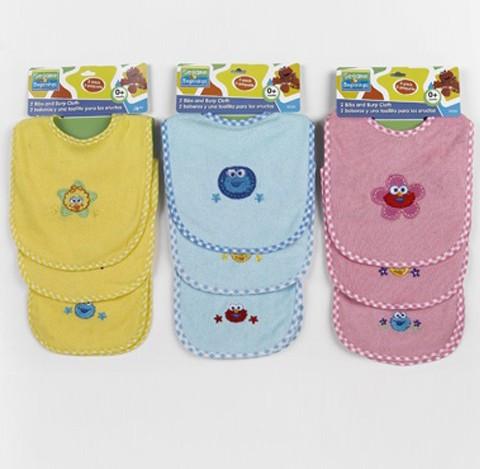 Sesame Street Baby Bibs & Burp Cloth Set (2 Pack)