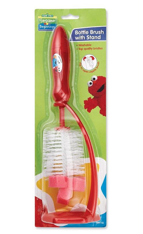 Sesame Street Elmo Baby Bottle Brush With Stand