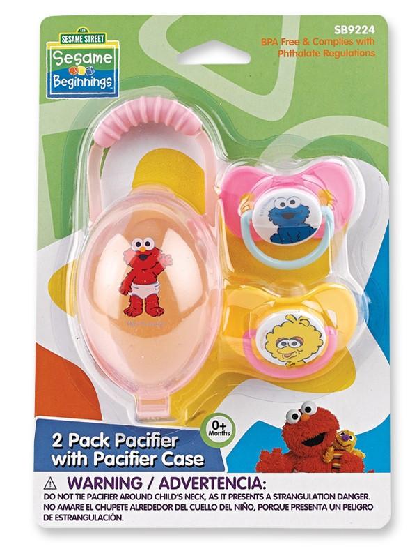 Sesame Street Pacifier & Case Set (2 Pack), BPA Free